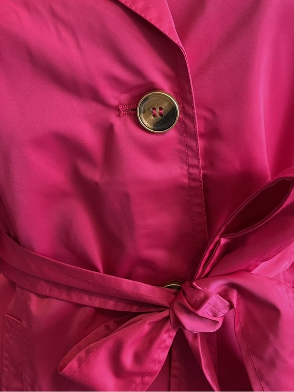 Chico's Hot Pink Belted Trench Coat Size 12/14 NWOT - Picture 10 of 13